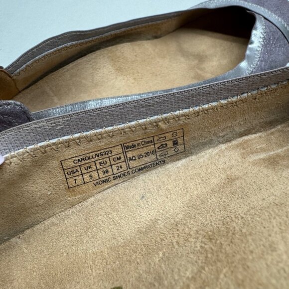 Vionic Caroll Sparkle Purple Round Toe Orthaheel  Ballet Flats Women Size US 7 - Picture 8 of 9